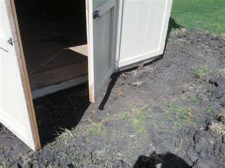 How do you fix a sinking shed?